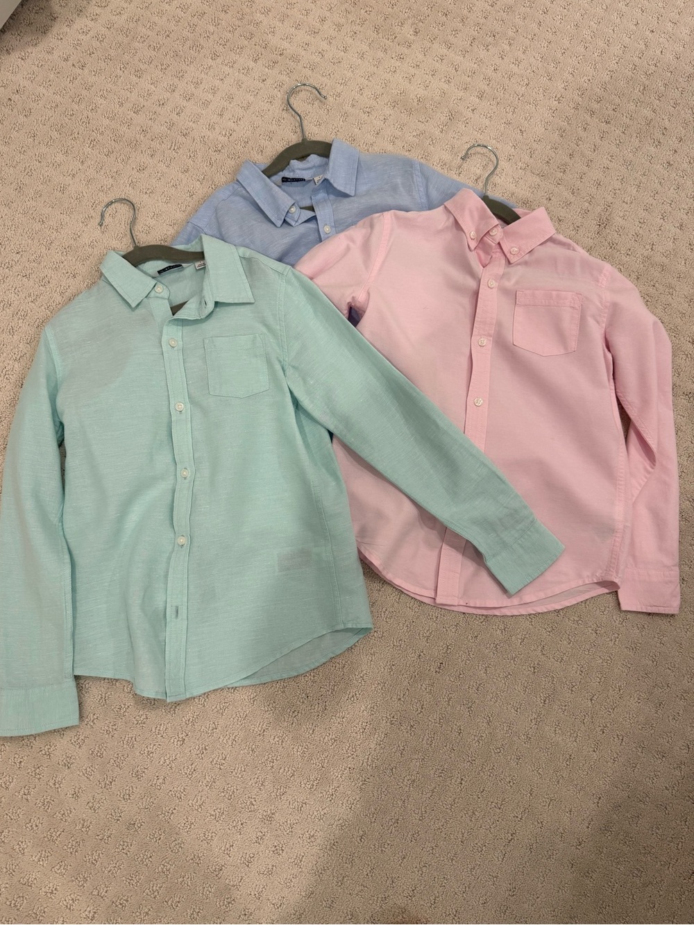 Janie and Jack Boys' Oxford Button-Down Shirt Trio - Mint, Pink, Light Blue